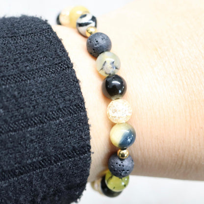 CAIRO NIGHTS | Natuursteen armband mix | 8mm | Normal Fit