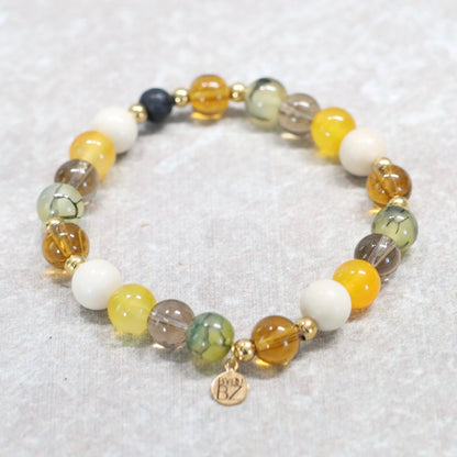 KOH PHANGAN GLOW | Natuursteen armband mix | 8mm | Normal Fit