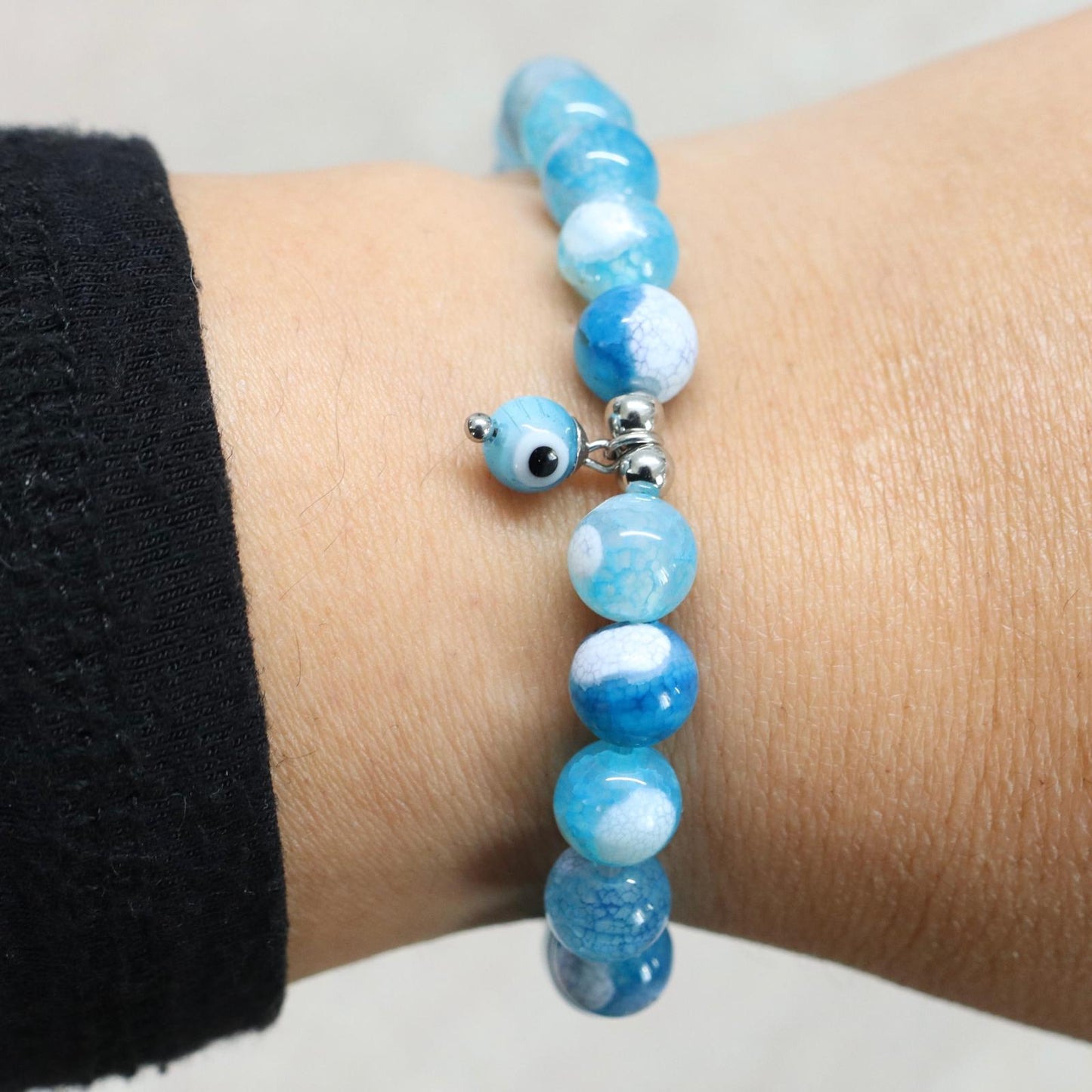 CRETE COASTLINE | Drakenader agaat armband | 8mm | Normal Fit