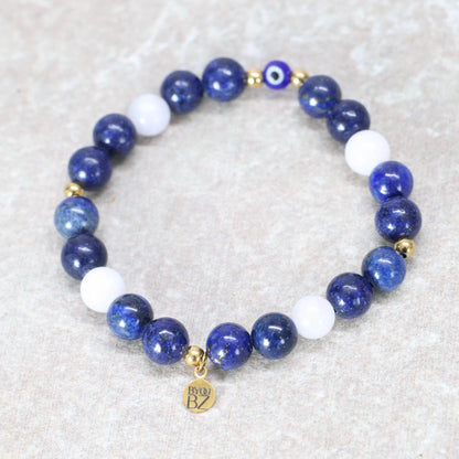 KOS CLARITY | Lapis lazuli & howliet armband | 8mm | Normal Fit