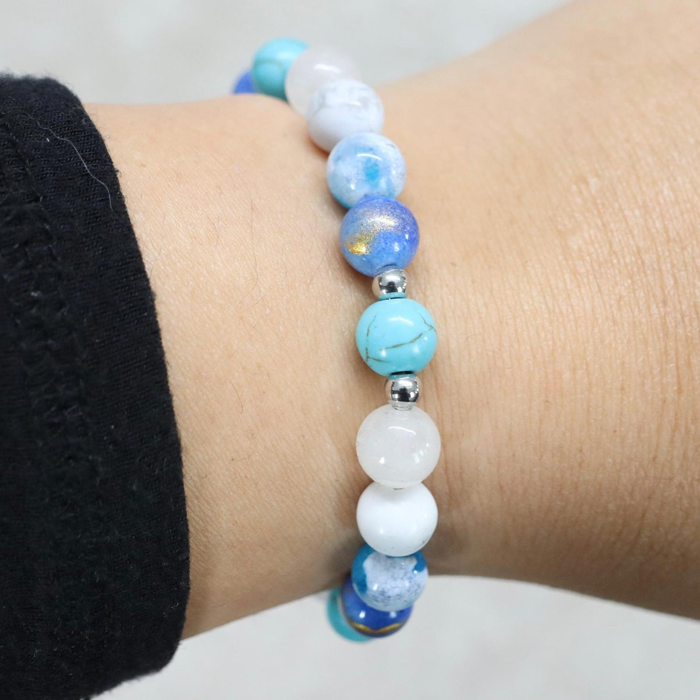 MALDIVES BREEZE | Natuursteen armband mix | 8mm | Normal Fit