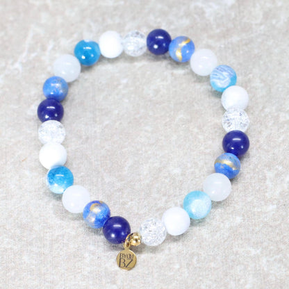 SANTORINI SKIES | Natuursteen armband mix | 8mm | Normal Fit