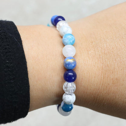 SANTORINI SKIES | Natuursteen armband mix | 8mm | Normal Fit