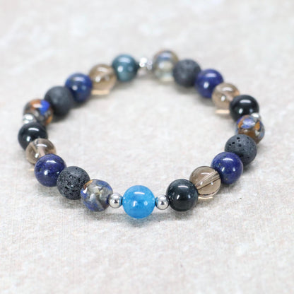 MAUNA KEA NIGHT | Natuursteen armband mix | 8mm | Normal Fit
