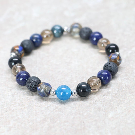 MAUNA KEA NIGHT | Natuursteen armband mix | 8mm | Normal Fit