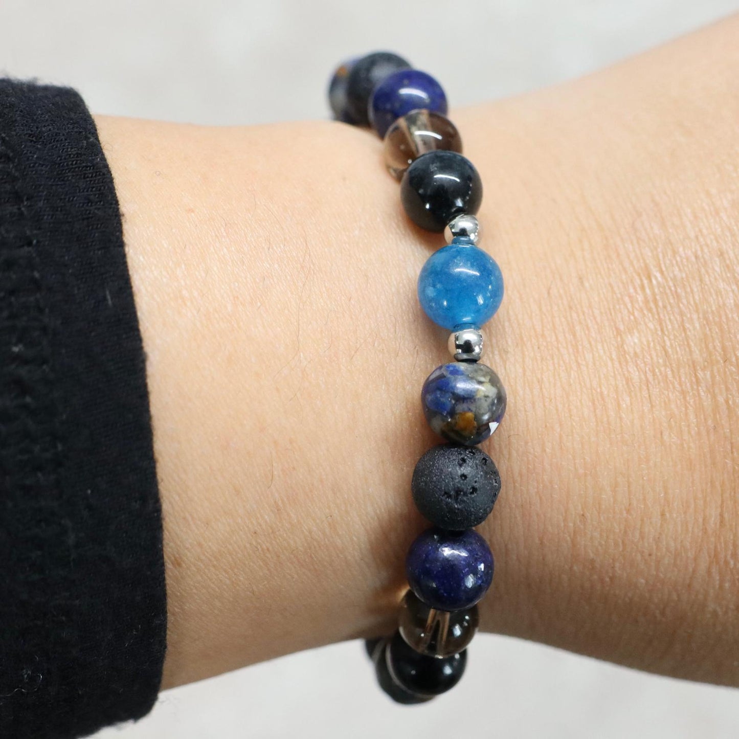 MAUNA KEA NIGHT | Natuursteen armband mix | 8mm | Normal Fit