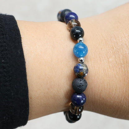 MAUNA KEA NIGHT | Natuursteen armband mix | 8mm | Normal Fit