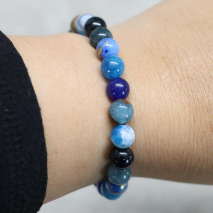 BLUE KLEIN CURACAO | Natuursteen armband mix | 8mm | Normal Fit