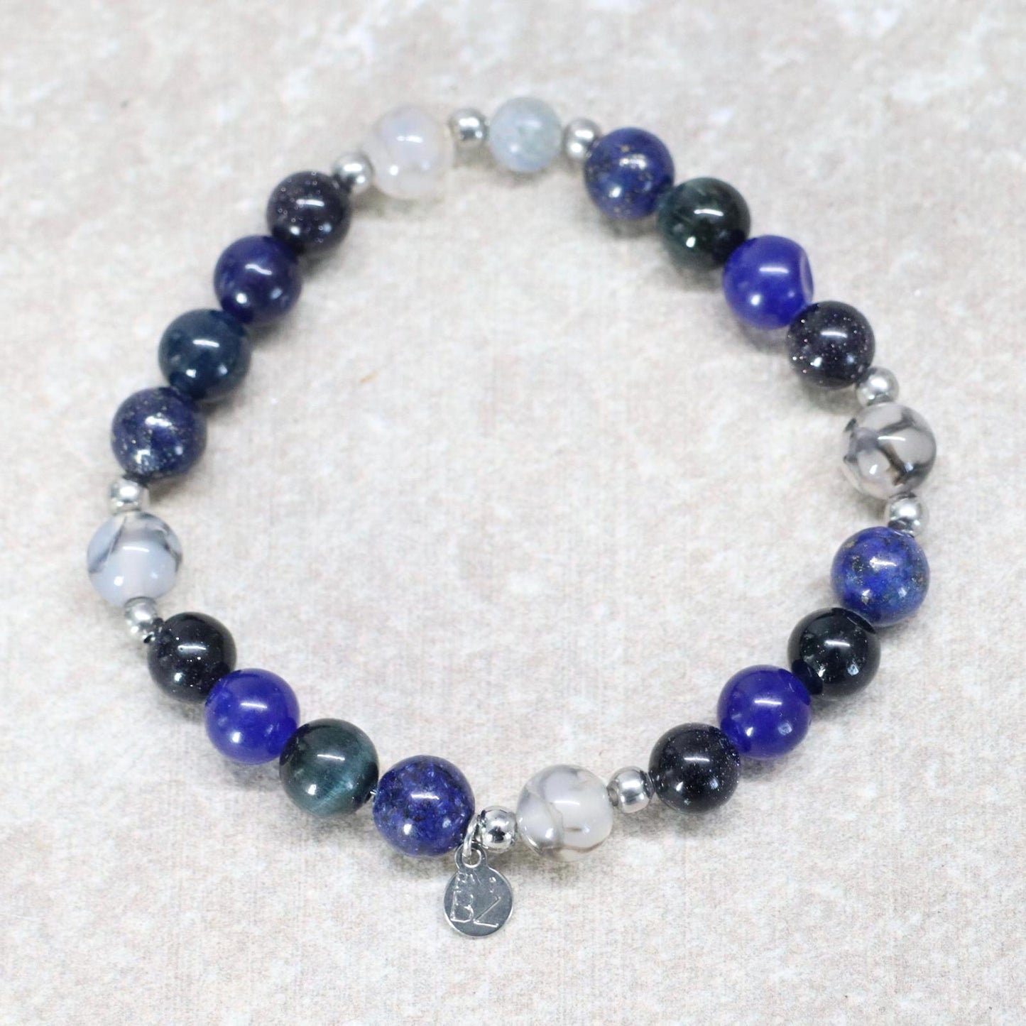 CONCRETE NIGHTS | Natuursteen armband mix | 8mm | Normal Fit