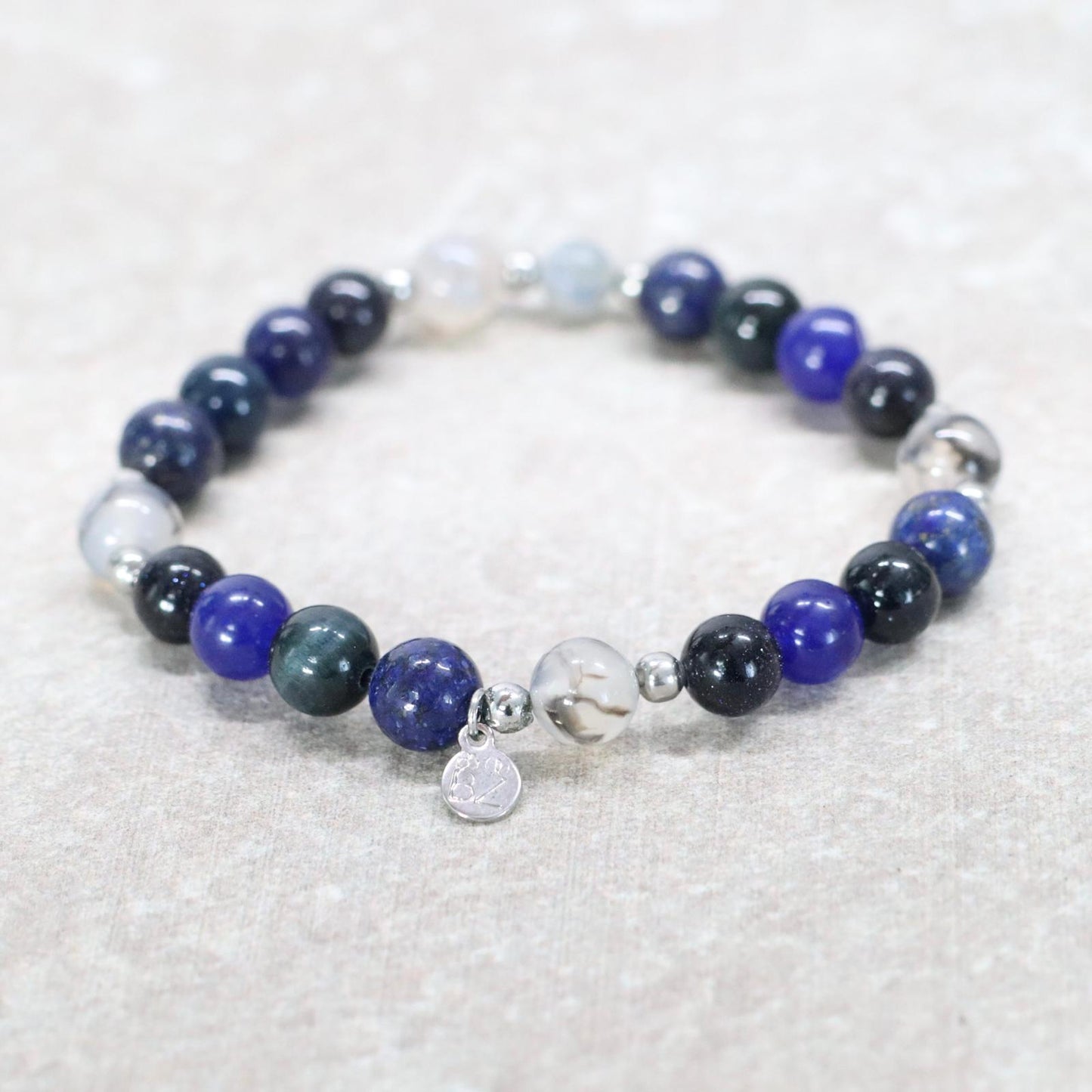 CONCRETE NIGHTS | Natuursteen armband mix | 8mm | Normal Fit
