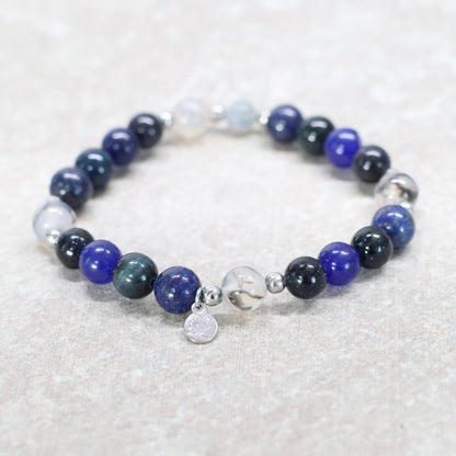 CONCRETE NIGHTS | Natuursteen armband mix | 8mm | Normal Fit