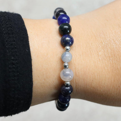 CONCRETE NIGHTS | Natuursteen armband mix | 8mm | Normal Fit