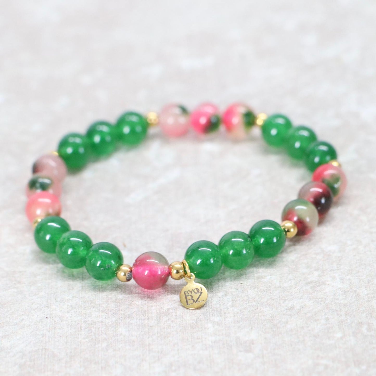 AMSTERDAM TULIP | Chalcedoon & agaat armband | 8mm | Normal Fit