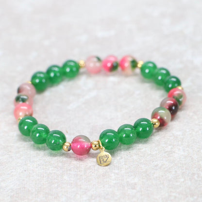AMSTERDAM TULIP | Chalcedoon & agaat armband | 8mm | Normal Fit