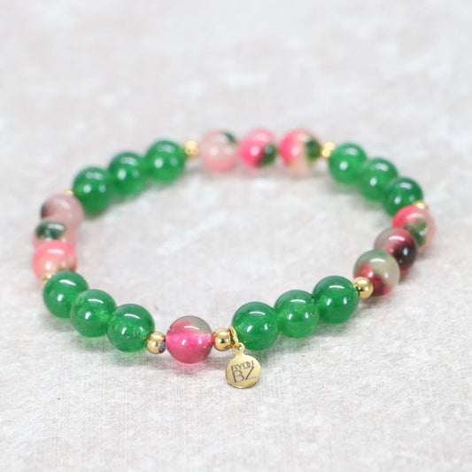 AMSTERDAM TULIP | Chalcedoon & agaat armband | 8mm | Normal Fit