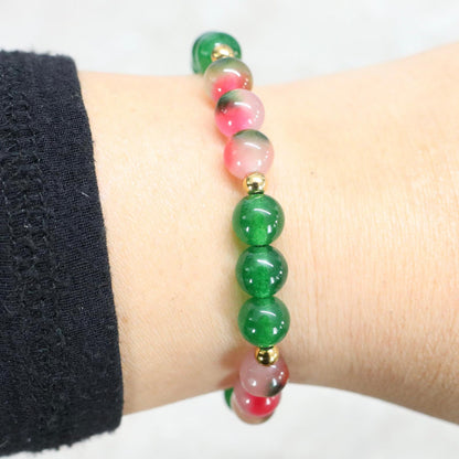 AMSTERDAM TULIP | Chalcedoon & agaat armband | 8mm | Normal Fit