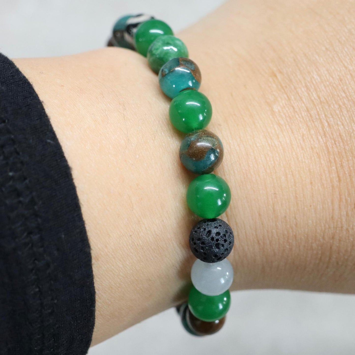 MYSTIC SCHWARZWALD | Natuursteen armband mix | 8mm | Normal Fit