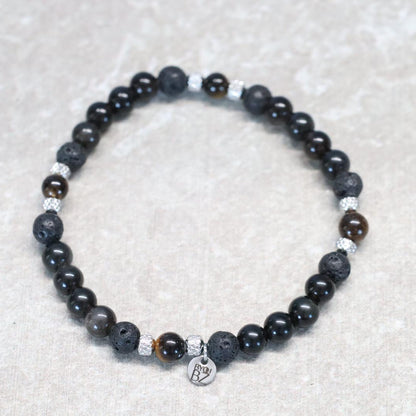 SHADES OF FEZ | Obsidiaan & lavasteen armband | 6mm | Relaxed Fit