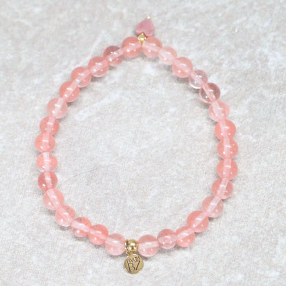 SANTA MONICA SUNSET | Watermeloenkwarts armband | 6mm | Normal Fit