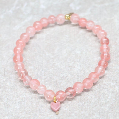 SANTA MONICA SUNSET | Watermeloenkwarts armband | 6mm | Normal Fit