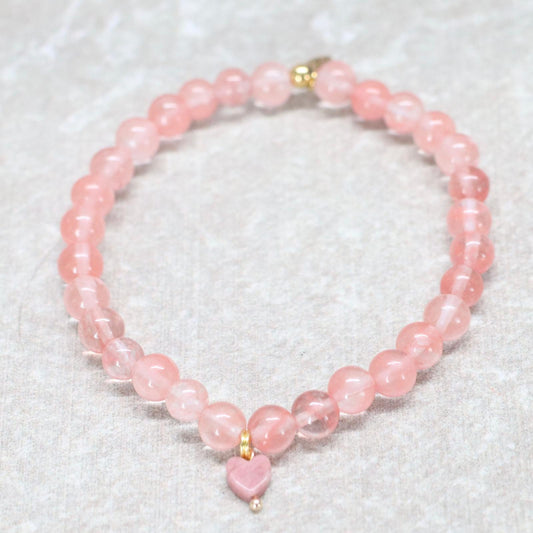 SANTA MONICA SUNSET | Watermeloenkwarts armband | 6mm | Normal Fit