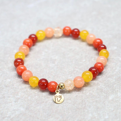 SIENNA SUNSET | Natuursteen armband mix | 6mm | Small Fit