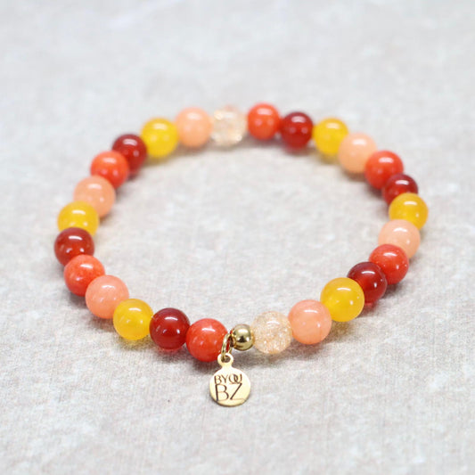 SIENNA SUNSET | Natuursteen armband mix | 6mm | Small Fit