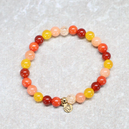 SIENNA SUNSET | Natuursteen armband mix | 6mm | Small Fit