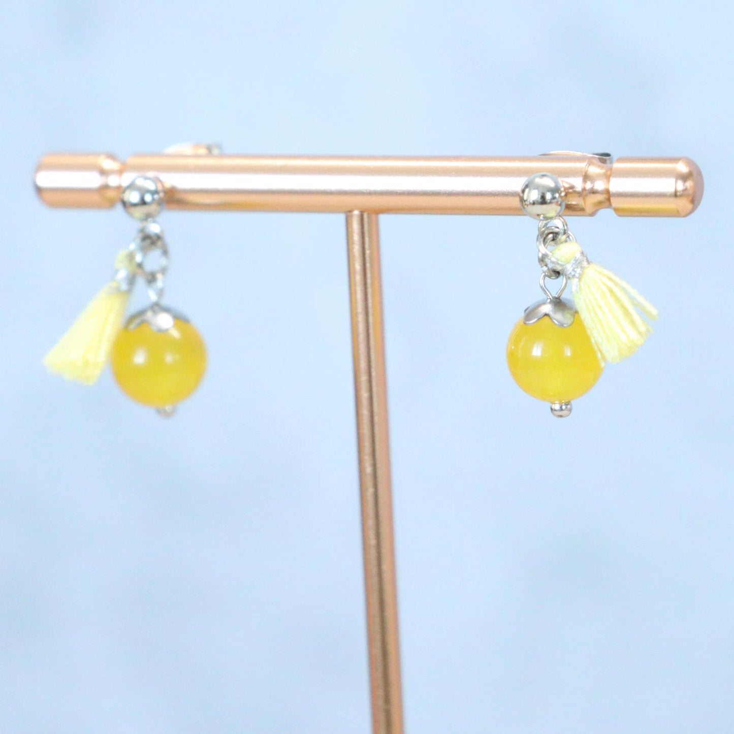 LEMON GLOW | Oorbellen | geel | chalcedoon | rvs