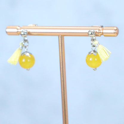 LEMON GLOW | Oorbellen | geel | chalcedoon | rvs
