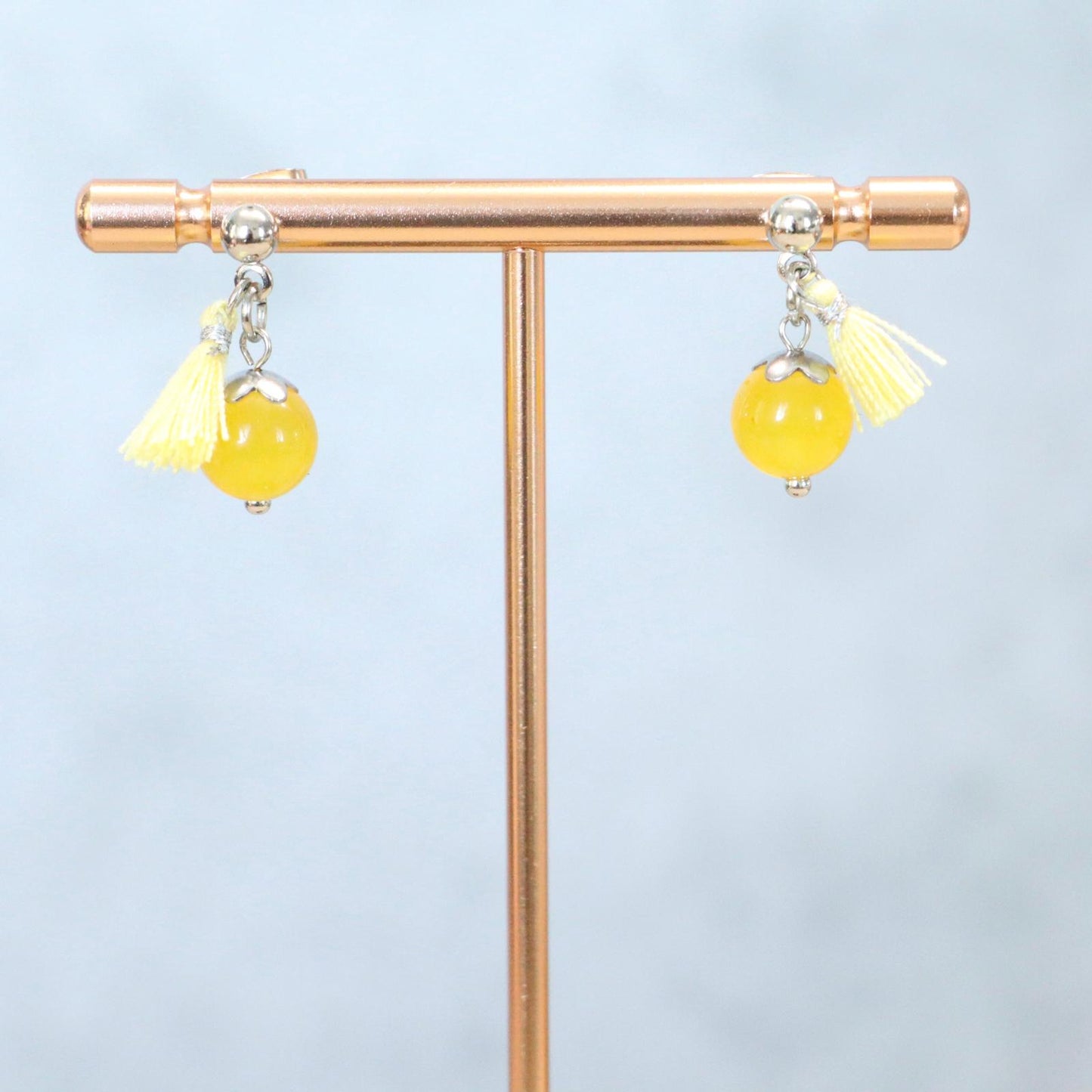 LEMON GLOW | Oorbellen | geel | chalcedoon | rvs