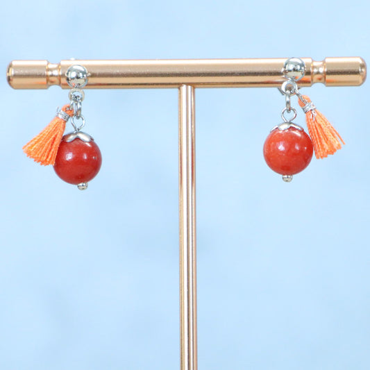 SUNSET POP | Oorbellen | oranje | chalcedoon | rvs