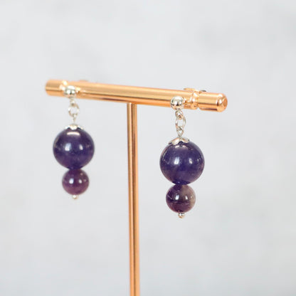 UDAIPUR VIOLET | Oorbellen | amethist | rvs