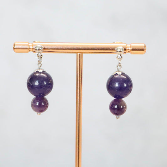 UDAIPUR VIOLET | Oorbellen | amethist | rvs
