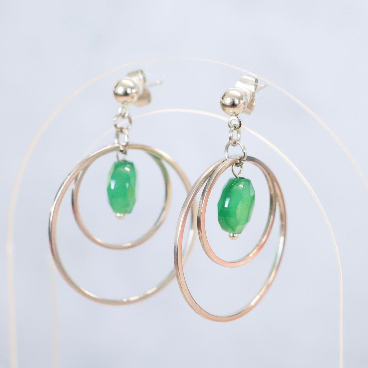 BALI VERDE | Oorbellen | Groen agaat