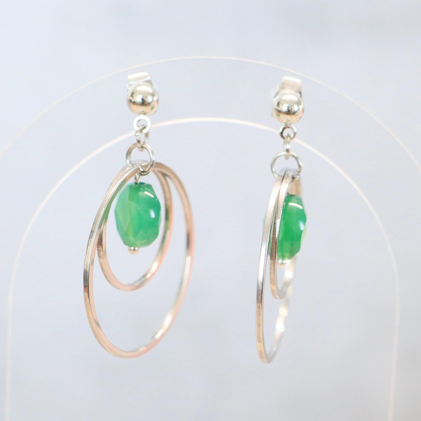 BALI VERDE | Oorbellen | Groen agaat