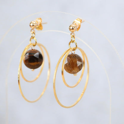 SERENGETI GOLD | Oorbellen | Tijgeroog