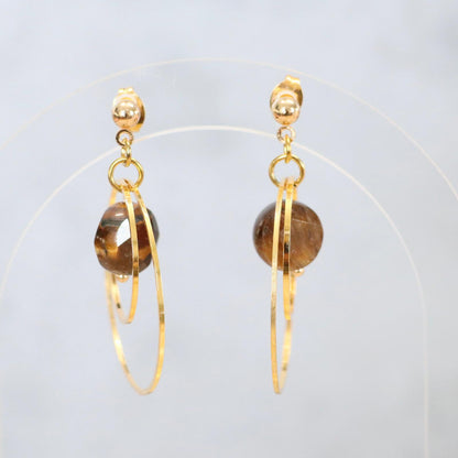 SERENGETI GOLD | Oorbellen | Tijgeroog