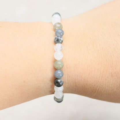 REYKJAVIK FROST | Natuursteen armband mix | 6mm | Relaxed Fit