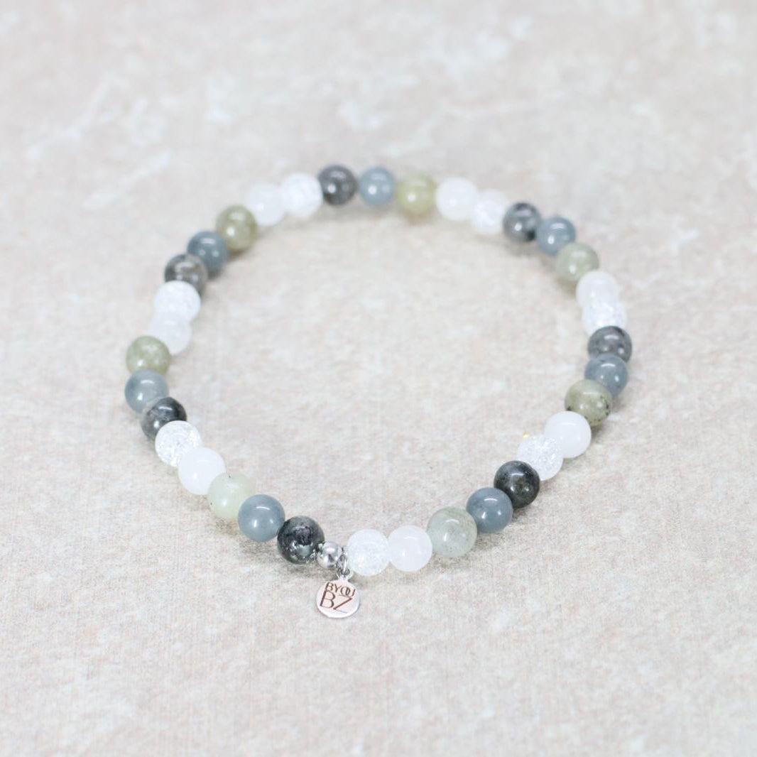 REYKJAVIK FROST | Natuursteen armband mix | 6mm | Relaxed Fit