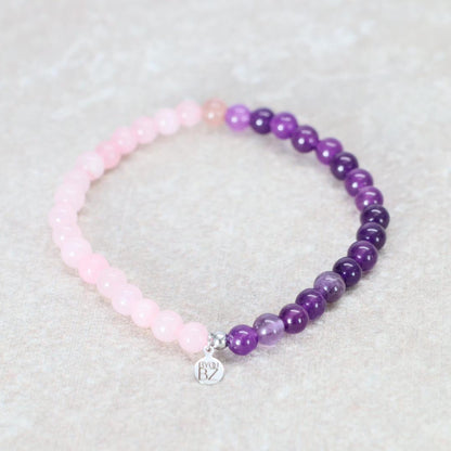UBUD BLOOM | rozenkwarts & amethist armband | 6mm| Relaxed Fit