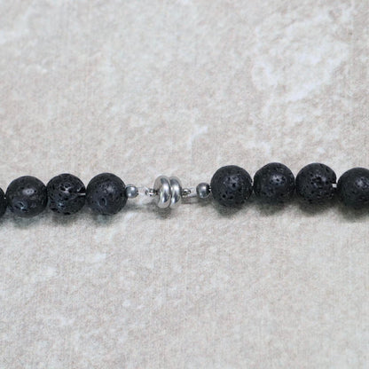 CLASSIC Lavasteen | Ketting | 8mm | Magneetsluiting | 45cm