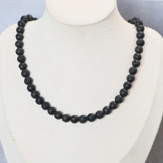 CLASSIC Lavasteen | Ketting | 8mm | Magneetsluiting | 45cm
