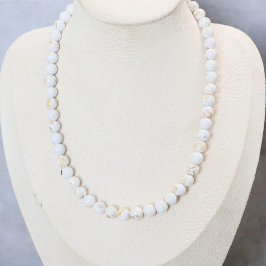 CLASSIC Schelp Turkoois | Ketting | 8mm | Magneetsluiting | 45cm