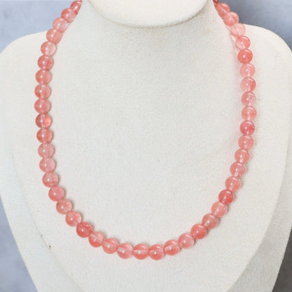 CLASSIC Watermeloenkwarts | Ketting | 8mm | Magneetsluiting | 45cm