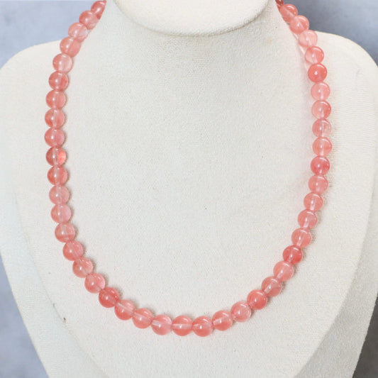 CLASSIC Watermeloenkwarts | Ketting | 8mm | Magneetsluiting | 45cm