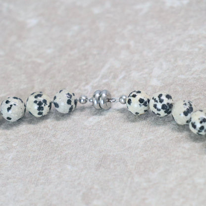 CLASSIC Dalmatiër Jaspis | Ketting | 8mm | Magneetsluiting | 45cm