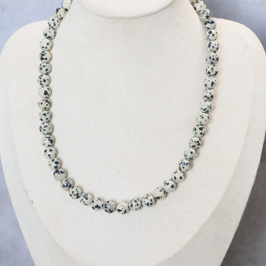 CLASSIC Dalmatiër Jaspis | Ketting | 8mm | Magneetsluiting | 45cm