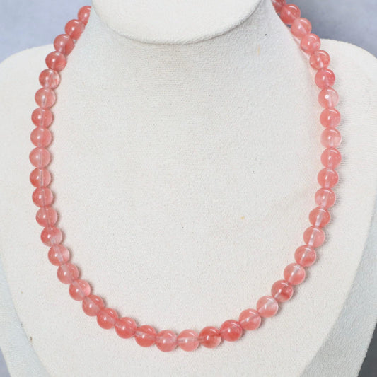 CLASSIC Watermeloenkwarts | Ketting | 8 mm | Kreeftsluiting | 45cm