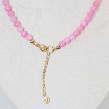 MALIBU PINK | Roze jade ketting | 6mm